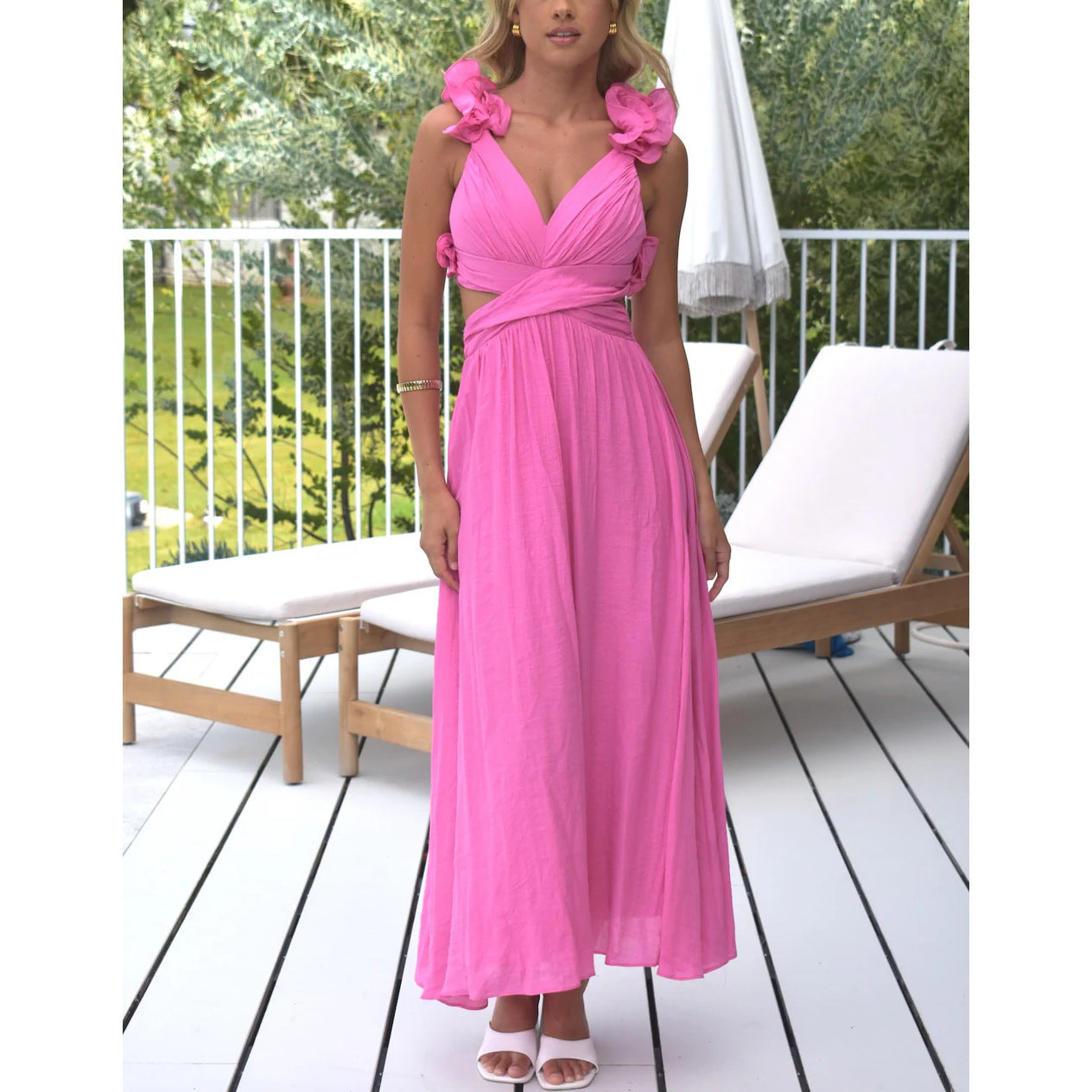 Sexy New Suspender Sleeveless Dress Sheath Dress