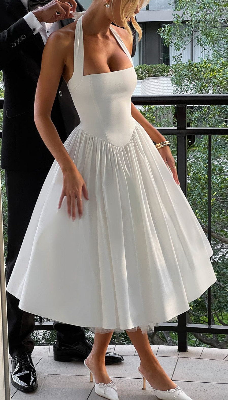 Pure Color Halter Waist Girdle Tulle Tutu Dress